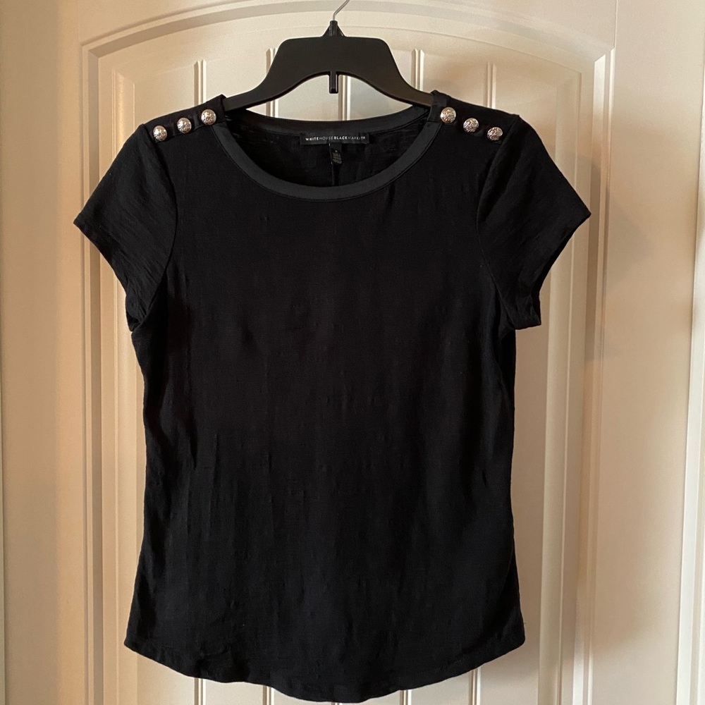 White House Black Market Short-Sleeve Button Tee